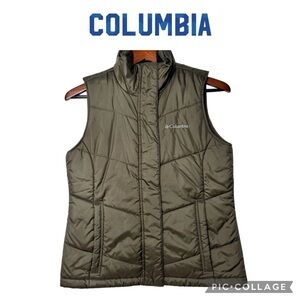 Columbia women quilted puffer vest jacket brown size XS